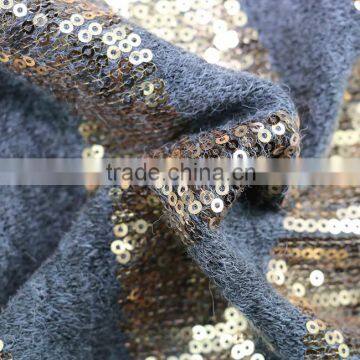 Rayon polyester blend shinny stripes sequins gold sequin fabric sequin embroidery gold sequin fabric