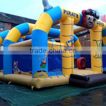 Lanqu Good quality Pirate Theme inflatable city for kids