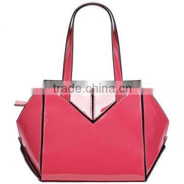 Ladies unique sexangle charm shape pink color candy handbags