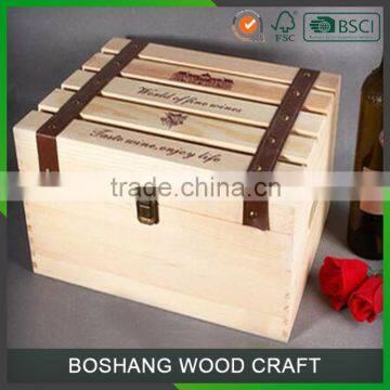 6 Bottles Wood Color Wine Glass Box