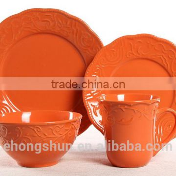 Glaze tableware, color glazed stoneware dinner sets 16 pcs