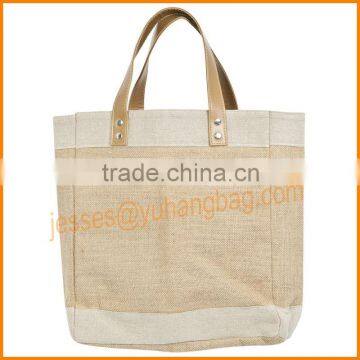 natural burlap bag with handle