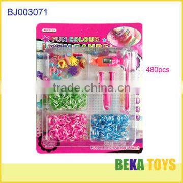 Popular blister card diy rubber looms beads kit make rain loom bracelet