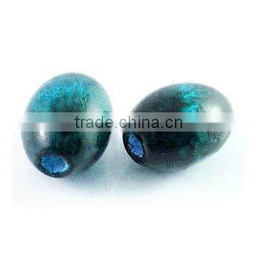 Wood Beads in Bulk, Lead Free, Dyed, DarkTurquoise, Oval(TB098Y-11)