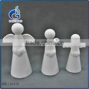popular white glazed porcelain ceramic crafts angel figurines