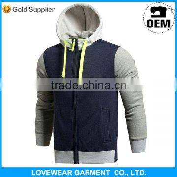 Professional factory for best quality good shape men fleece pullover zipper hoodie