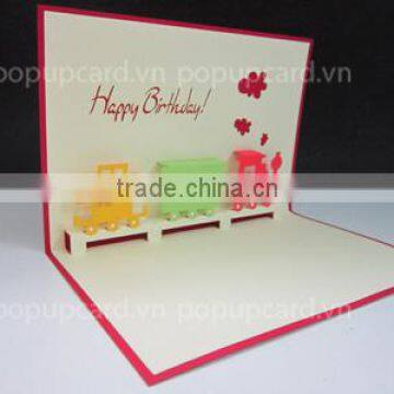 The Trains Happy birthday 3d pop up card