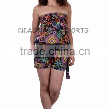 VP2774 Cotton Printed Short Jumpsuit Trouser Ropa Vetement beachwear cloth