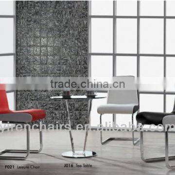 Modern design living room furniture leather soft with metal base relax chair/Fancy design living room meeting room chairs