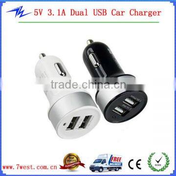 Promotional Dual USB Car Charger,2 Port USB Car Charger 12V/24V for ipad and smart phone