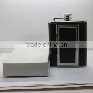 500ml Laser Welding Copper Black Alcohol 6oz Disposable Hip Flask With Cigarette Case