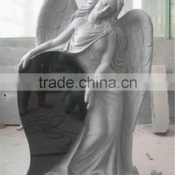 black heart shaped granite angel gravestone