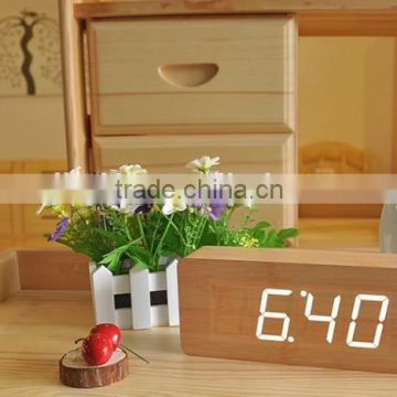 2016 hot sale cheap digital Wooden wood LED Alarm Clock, Wooden Digital Table Clocks For Promotion Gift