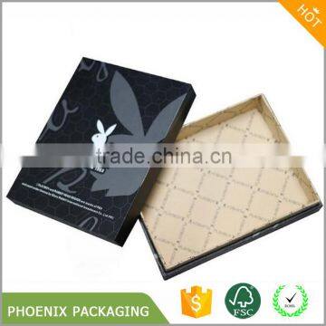 luxury black card gift paper box for strap