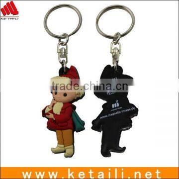 2015 popular silicone key holder chain with metal ring for decoration