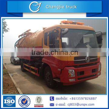 Hot selling top quality dongfeng tianjin 10m3 sewer jetting truck,sewage suction tank vehicle