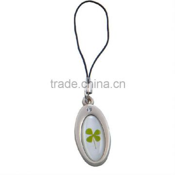 Real Lucky Four Leaf Clover Mobile Phone Charms