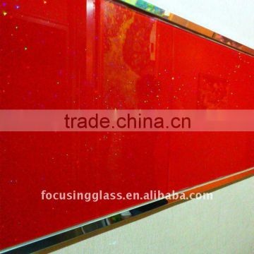 painted decorative tempered glass wall panel