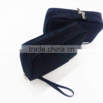 Newest design navy blue cosmetic travel bag for man