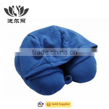 Travel air travel pillow with hood