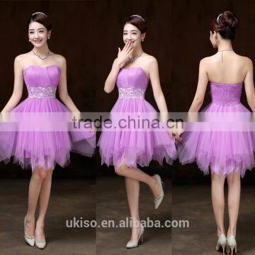 Purple Pink Champagne Violet White Sky Blue Off-shoulder Bridesmaid Dress Knee Length Prom Gowns Party Princess Ball Dress photo-5