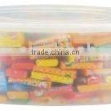 Bubble gum tattoo in ellipse lunch box(candy fruit flavor chewing gum)
