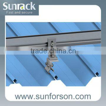 Metal roof solar mounting seam clamps