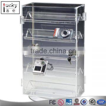 Large Revolving Camera Showcase Display Locking Acrylic Case