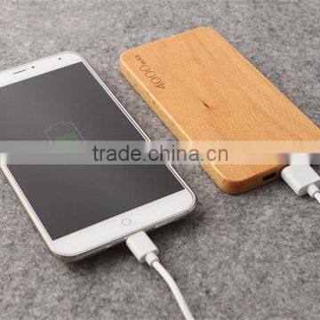 2015 new products on china market 4000mah wood Power Bank