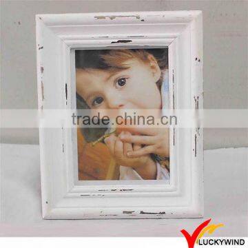 5X7 Antique style white wooden picture frame