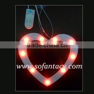 2014 new stype led heart shape decoration light on the window heart shape decoration light