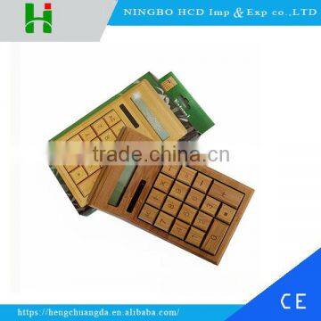 2016 Fashion Solar Powered Bamboo wooden Calculator