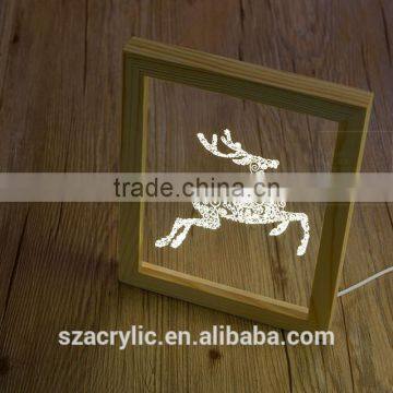 Wood LED display with acrylic