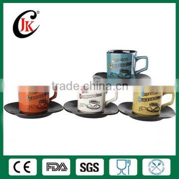 Wholesale Promotional Custom Creative Ceramic Coffee Cup and Saucer Set