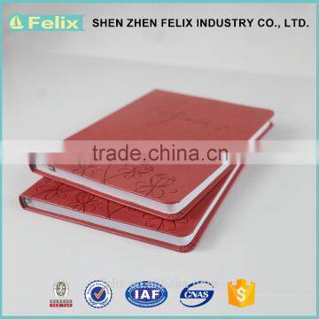 China New Design Popular Top Bound Embossing Notebook