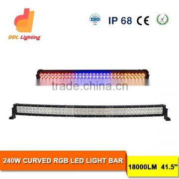 42inch 240w RGB remote control changing color led light bar 4x4 offroad