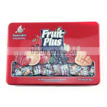 delicate tin can sour candy,fruit candy tin can,high-end candy tin box with lid