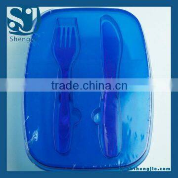 Trade assurance Microwavable plastic devided lunch box with fork & knife