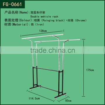 Shopping Clothes Display Rack With Wheel