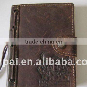 Leather bound a5 embossed notebook