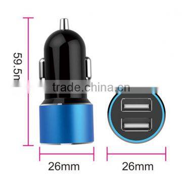 Colorful Mini Car Charger USB 2 Port Cigarette 2.1A Chargers Micro Dual USB Adapter for Iphone Mobile photo-2