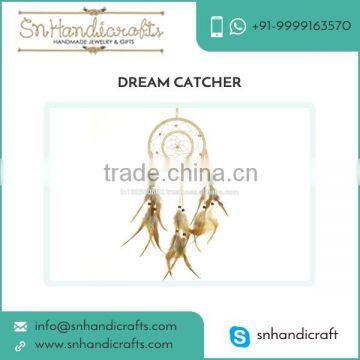 Lovely Round Handwoven Feather Pendant Dream Catcher for Bulk Buyer
