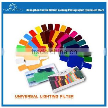 Factory supply BAVA Speedlite FLash Color Gels Filter 20pc Gels-Band Universal lighting filter