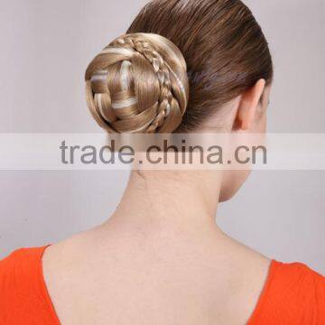 Wholesale price esynthetic blonde chignon hair piece, hair bun fake