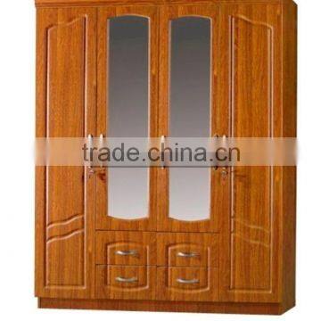 MDF Furniture Wardrobe 4 Doors With Mirror, modern bedroom furniture, wardrobes armoires, mdf wardrobe designs closet armoire