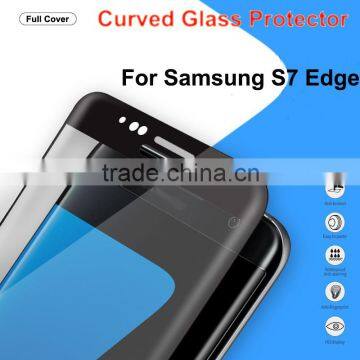 New Arrival!!!! 9H Hardness Black Color Full Body Anti-shatter Screen Protector Tempered Glass for Samsung S7 Edge