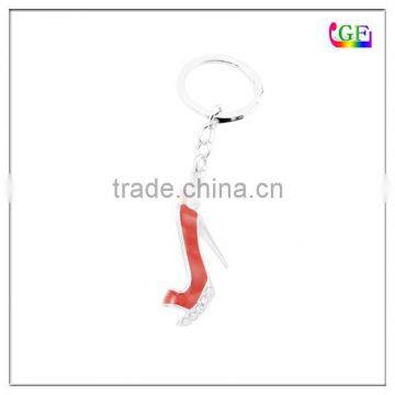 Red High-heeled shoes rhinestone keychain