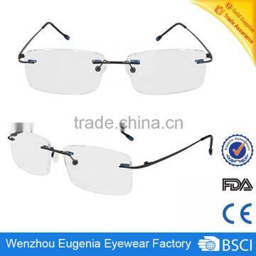 brand new high quality cheap rimless custom logo reading glasses