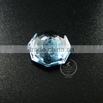 12MM Polygon Shape Fancy Faceted Cut Natural Sky Blue Topaz Semi Precious Loose Stone Gemstone DIY Ring Earring Cabochon 4160002