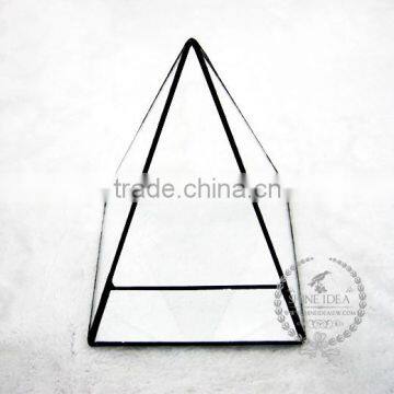 16.5*16.5*26.5cm Geometric Pyramid Shape Glass Terrarium Flower Arrangement Air Plant Planter Greenhouse Home Decoration 0100015